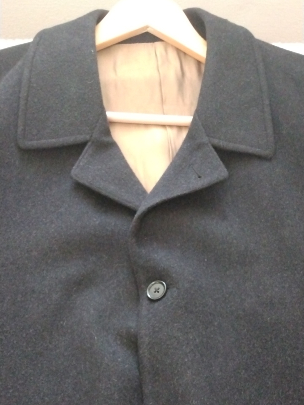 Biella Luxury Charcoal Gray Wool/Angora/Cashmere Coat  46R = XL